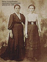 MY GREAT-GREAT-GRANDMOTHER POLISH NOBLEWOMAN APOLINARIA MARACHOWSKA (ON THE LEFT SIDE) SHE WAS BORN IN 1880